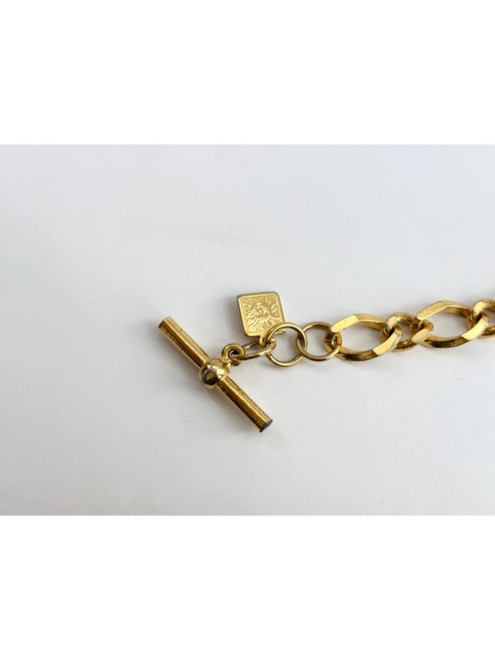 Cable Chain Gold Toned  Toggle Clasp Chunky Vintage 80's Style Bracelet - Picture 5 of 12